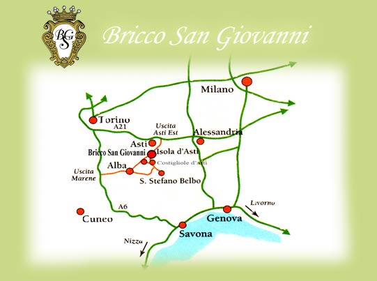 Agriturismo Bricco San Giovanni - come raggiungerci